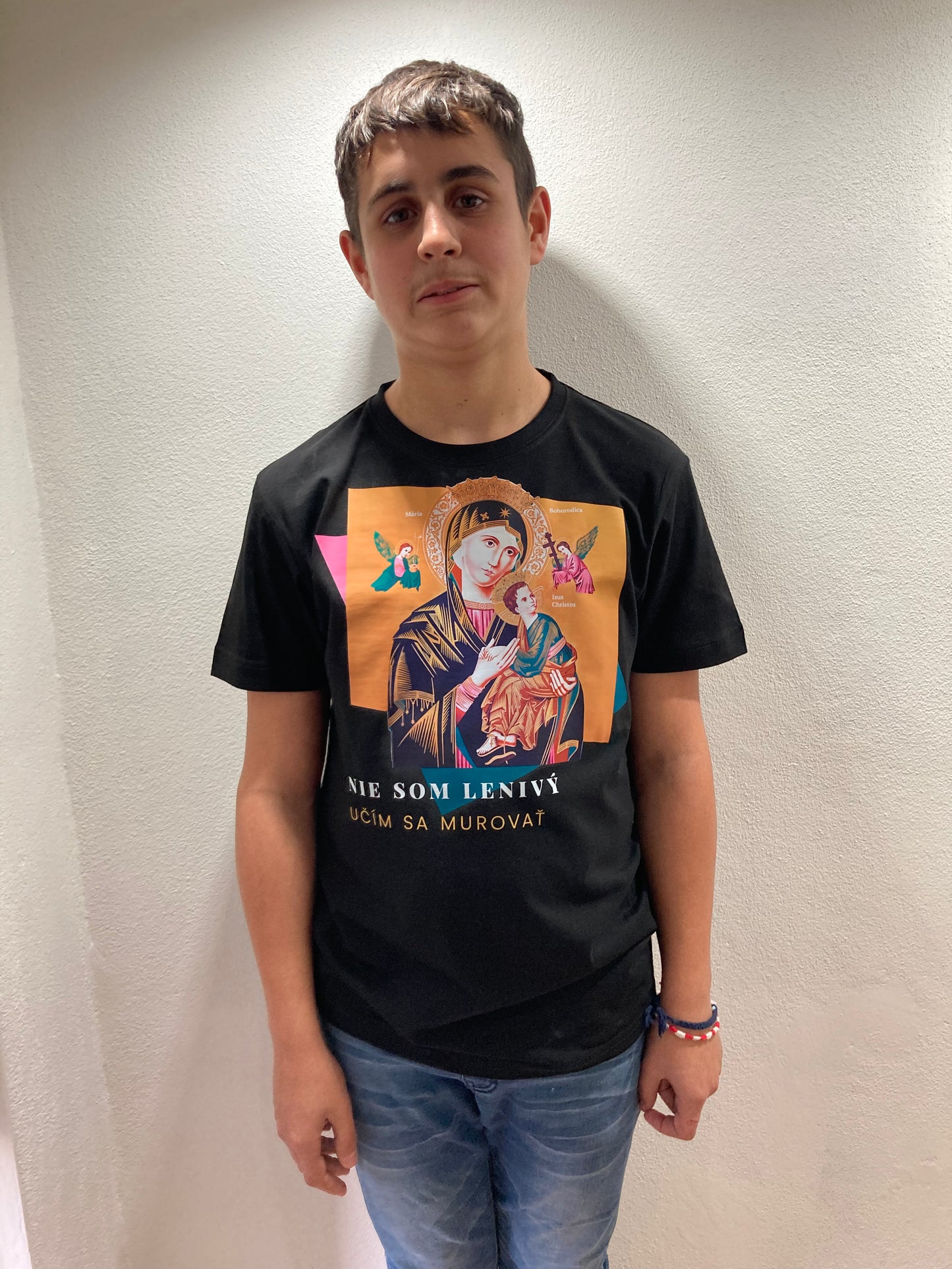 Kresťanské tričko - Nie som lenivý, učím sa murovať